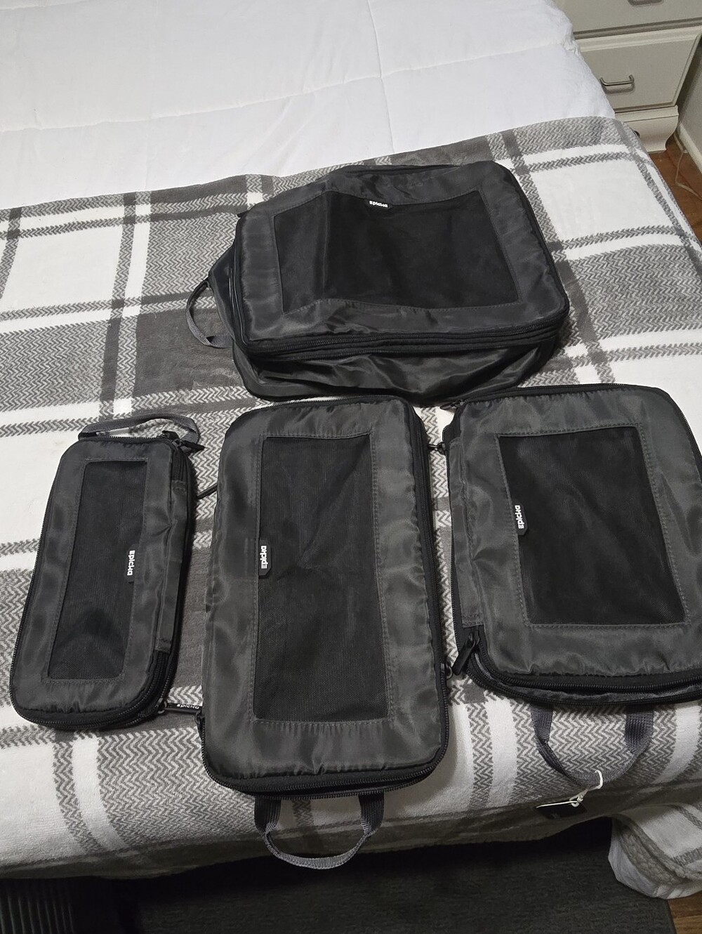 Travel Packing Cube Set - Black, Compression Cubes.